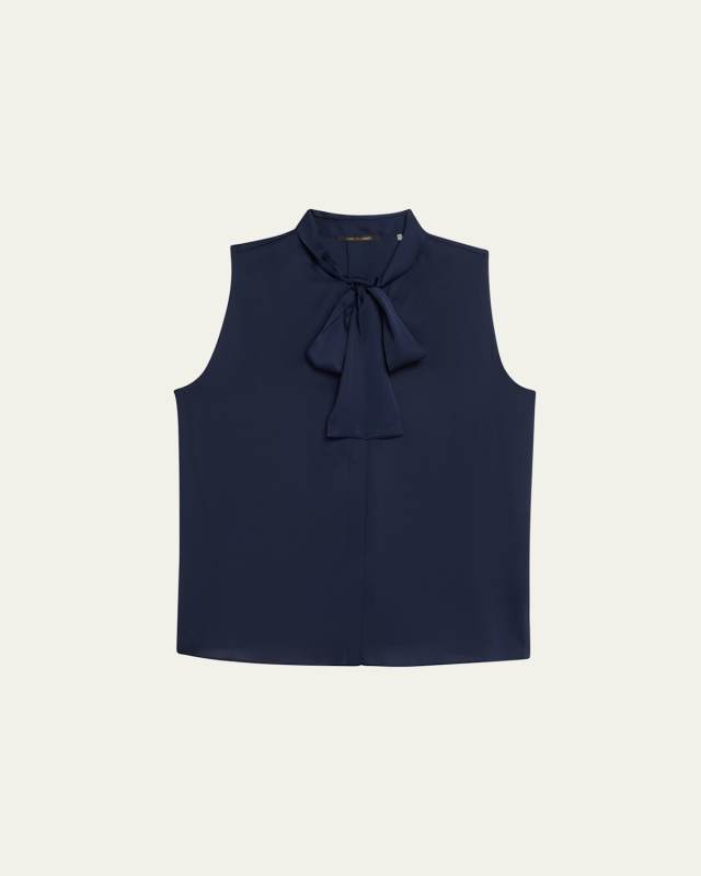 Ives Sleeveless Tie-Neck Blous